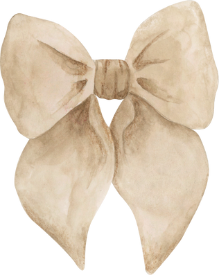 Beige fabric bow watercolor illustration